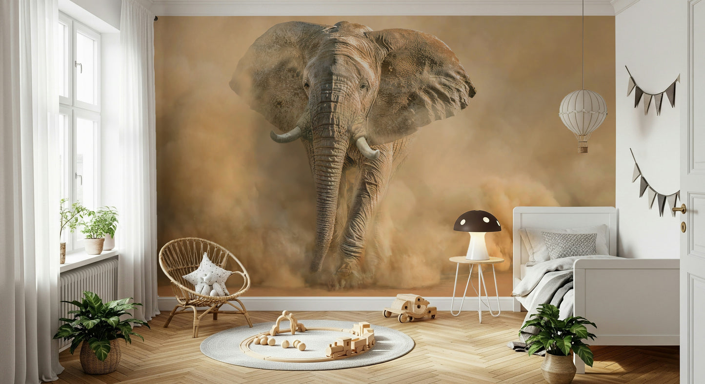 Dust Storm Charge Wallpaper — abstract storm textures creating a dramatic, energetic interior.