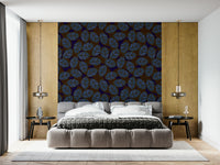 Abstract Leaves Dark wallpaper with moody, modern leaf patterns for stylish interiors.