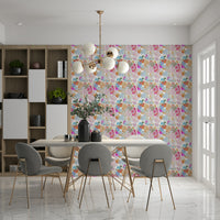 Artistic floral dream wallpaper with expressive magenta brushstrokes and spring mood.
