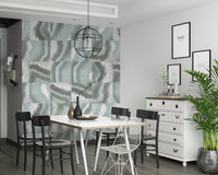 Pastel marble wallpaper with mint tones and natural agate swirls for elegant, calming walls.