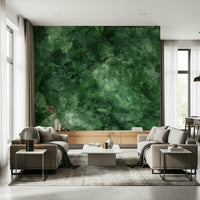 Emerald Veins Wall Mural featuring deep green marble textures with natural vein patterns.