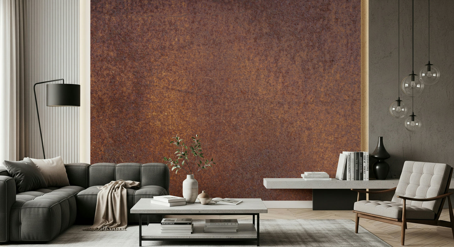 Rustic Rust Wall Mural — natural rust textures creating a vintage, rugged aesthetic.