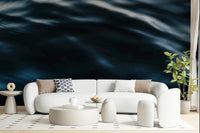 Deep Blue Waves Wall Mural — serene seascape with textured water patterns.