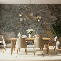 Stone texture wallpaper featuring intricate fossil details for a natural, earthy aesthetic.