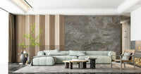 Textured mural with gentle stone patterns creating a refined, serene feature wall.