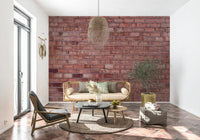 Wall mural with warm terracotta tones and detailed brick textures for modern rustic interiors.