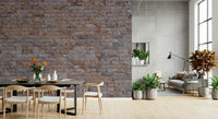 Urban-inspired textured brick wall mural creating a bold, architectural statement in any room.