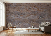 Realistic brick texture mural with three-dimensional effect for accent walls in living rooms or offices.