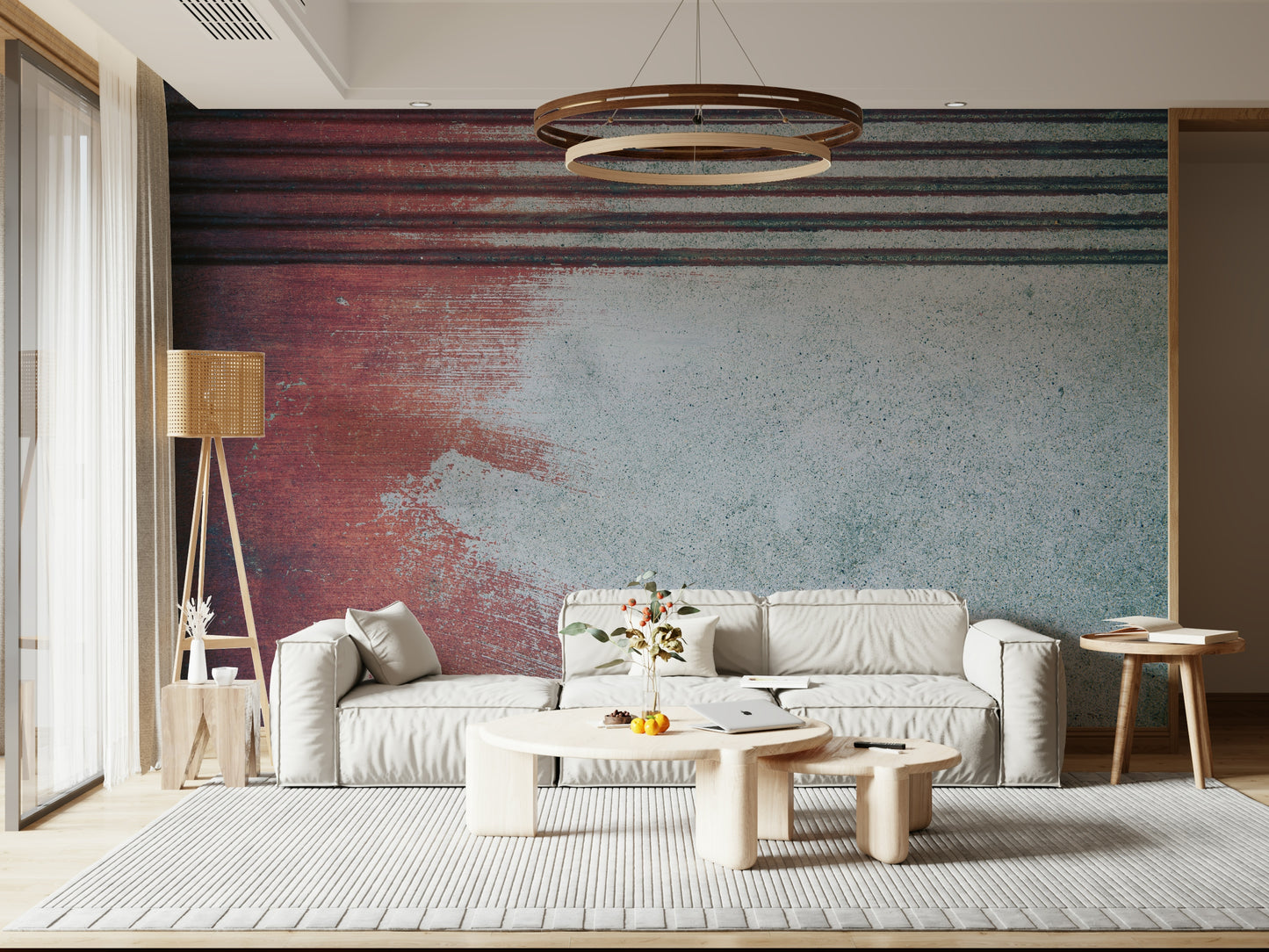 Rustic Rouge Concrete Wall Mural -2226150