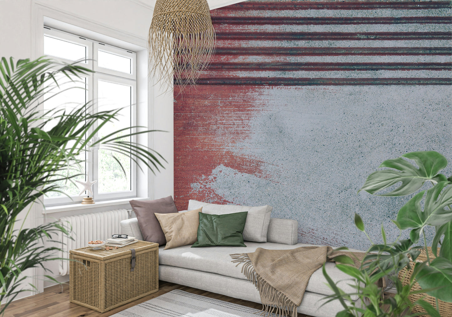 Rustic Rouge Concrete Wall Mural -2226150