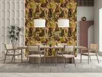 Woodland Rabbit Wall Mural – Charming design with playful rabbits nestled in greenery and wildflowers.