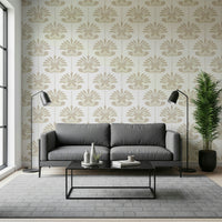 Elegant Symmetric Floral Wallpaper – Refined wallpaper featuring mirrored floral designs for contemporary interiors.