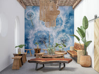 Nature-Inspired Dandelion Wall Art Mural – Peaceful wall mural showcasing detailed dandelion flowers in soft natural tones.