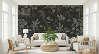 Jungle-inspired wall art featuring twilight skies and dense tropical greenery