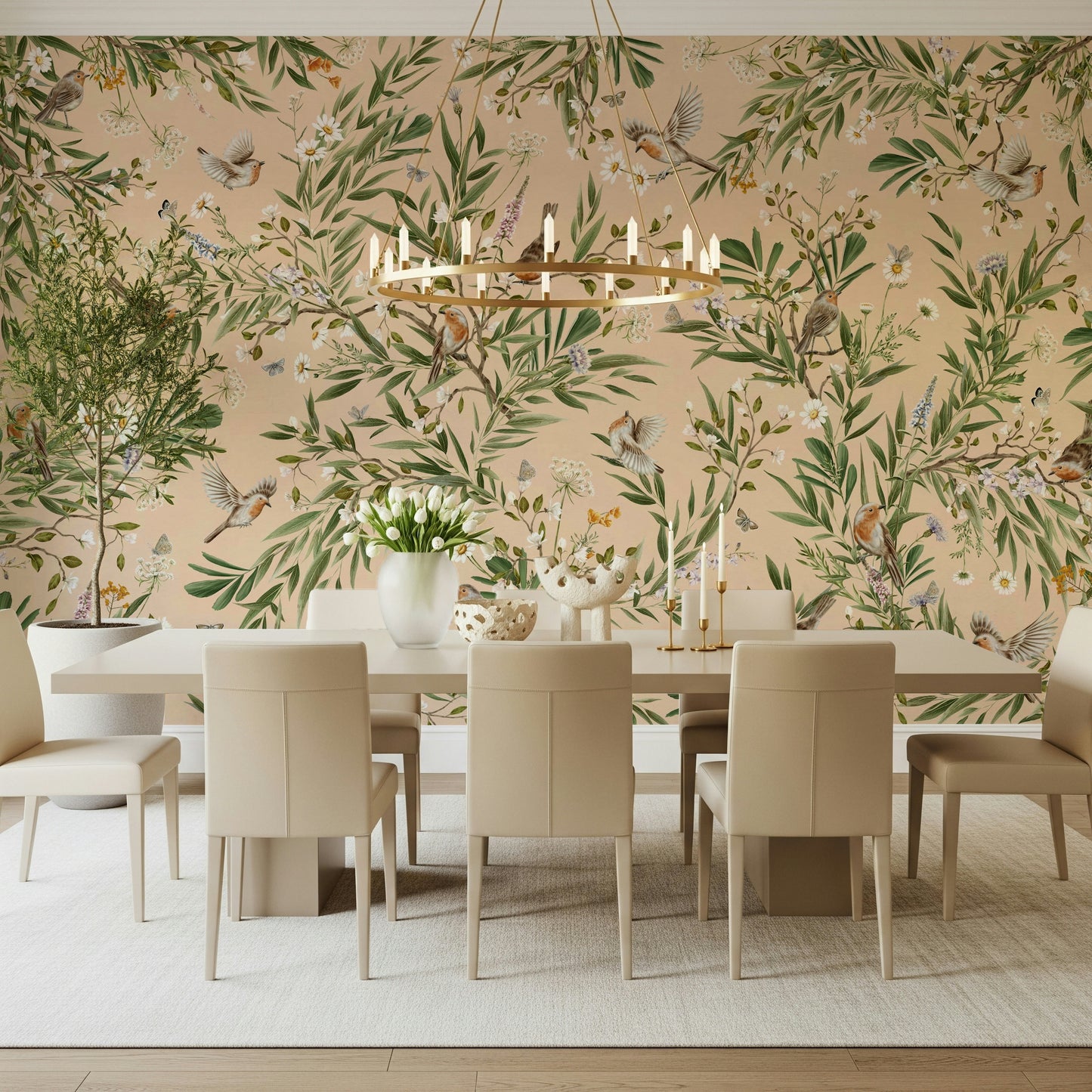 Floral Aviary Wall Mural