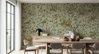Enchanting mural inspired by forest naps and fairy-tale calm for a tranquil interior.