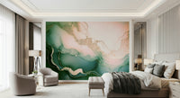 Soft Mineral Hues design mural with fluid textures and gentle pastel tones for refined interiors.