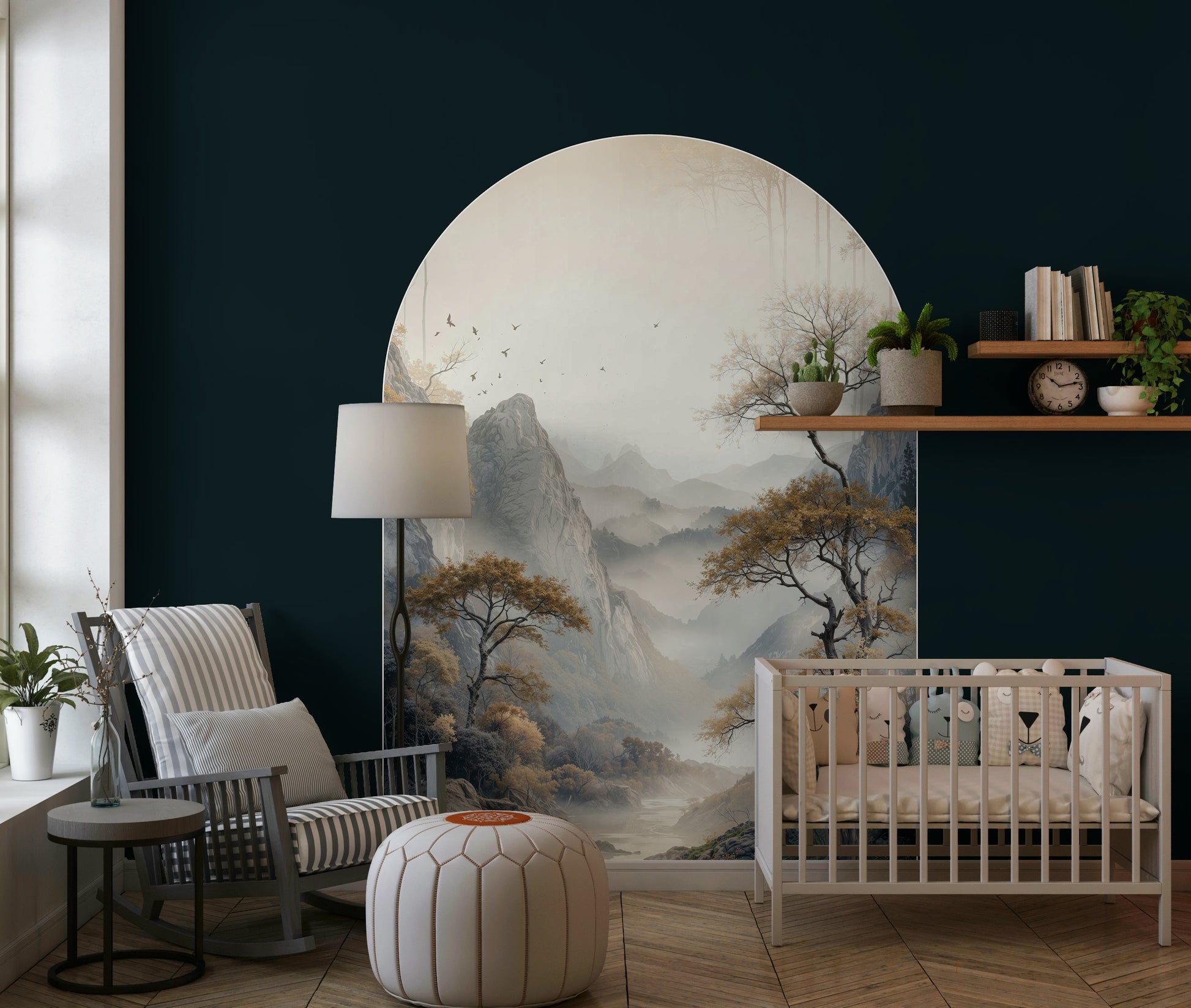 Golden Tree Archway wall mural featuring a majestic tree with golden leaves forming a graceful arch.