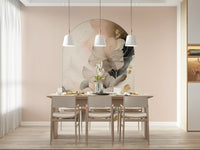 Minimalist floral mural featuring airy petals and gentle gradients for soft interior styling.