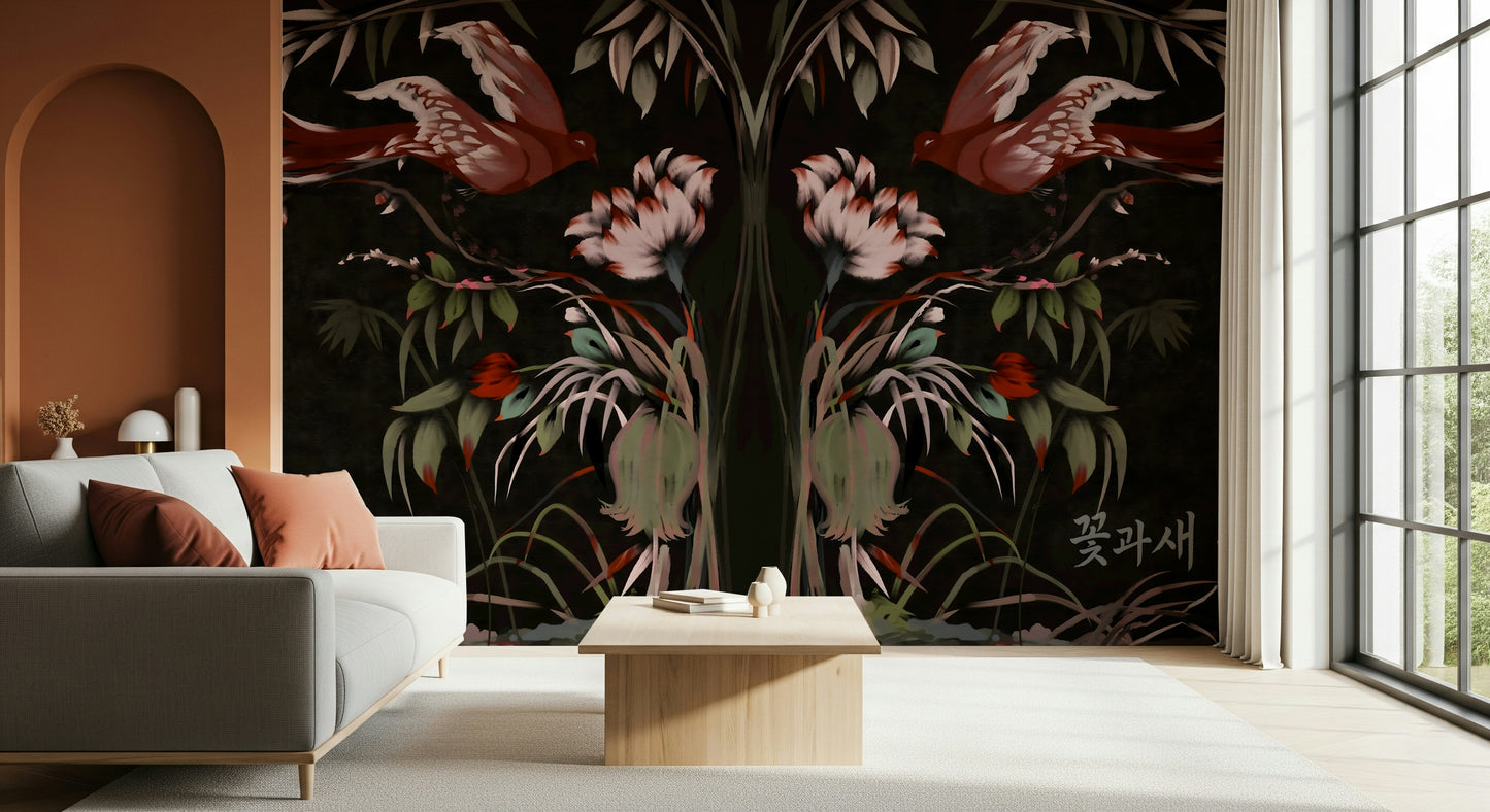 Heaven's Birds Joseon Wall Mural
