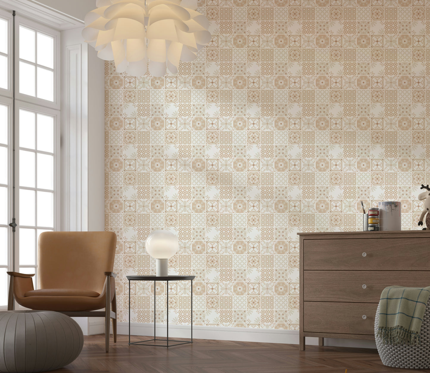 Vintage Folk Tiles – Sand Beige