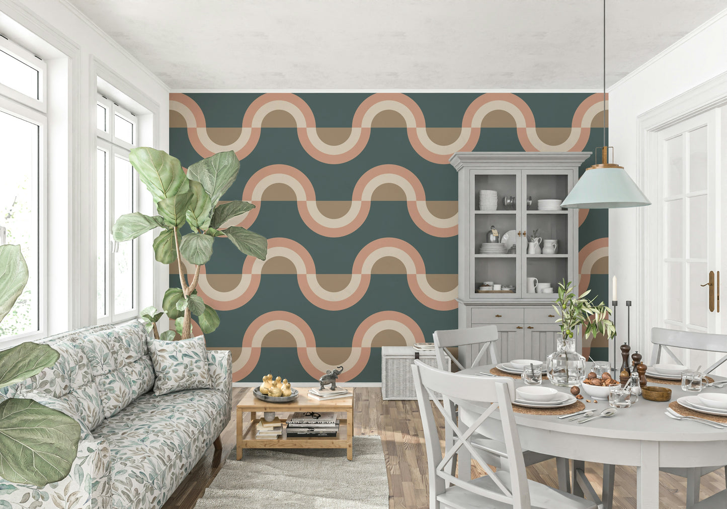 Modern Retro Arcs Decor Wallpaper⁠