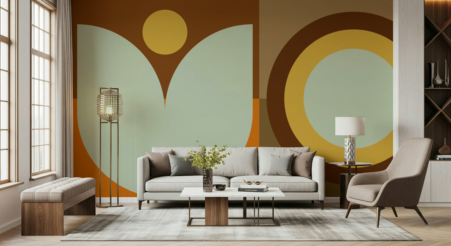 Boho Sun and Moon Wall Mural