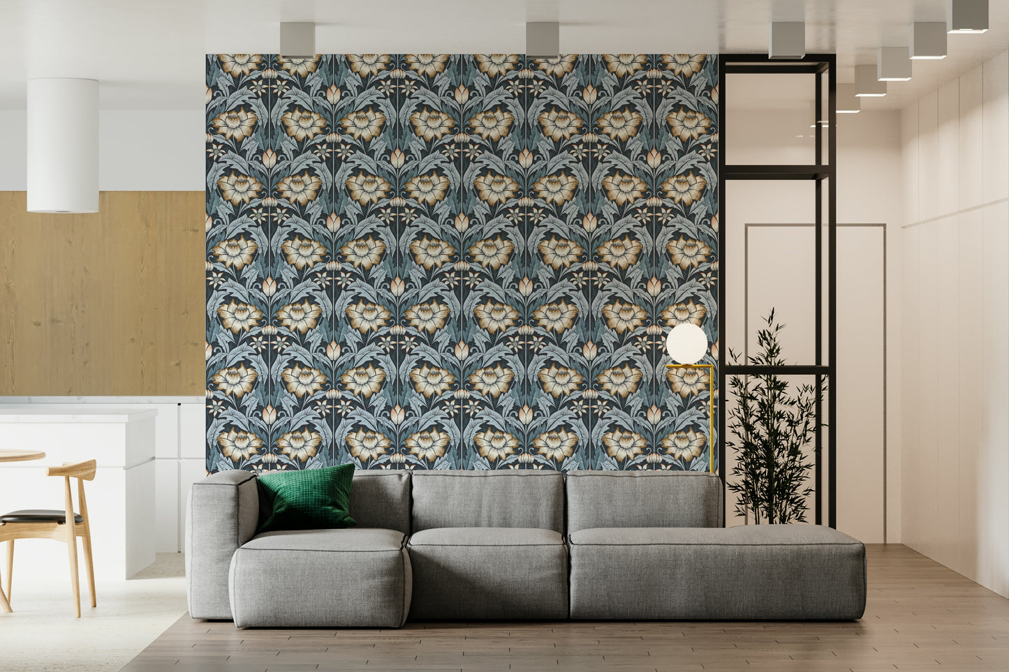 Timeless Garden – Midnight Blue Wallpaper⁠