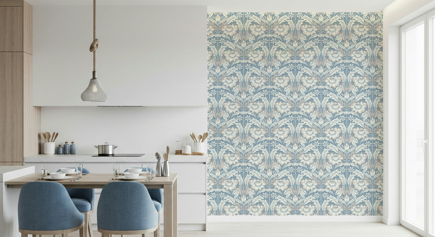 Timeless Garden – Mist Blue Wallpaper⁠