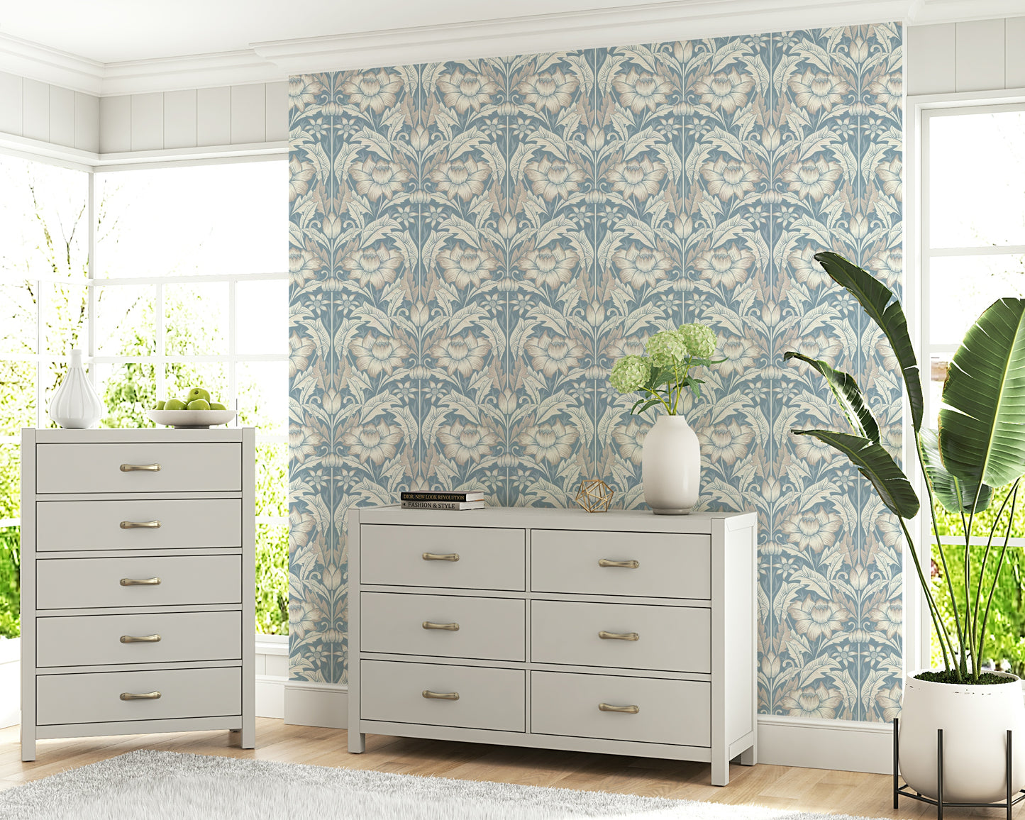 Timeless Garden – Mist Blue Wallpaper⁠