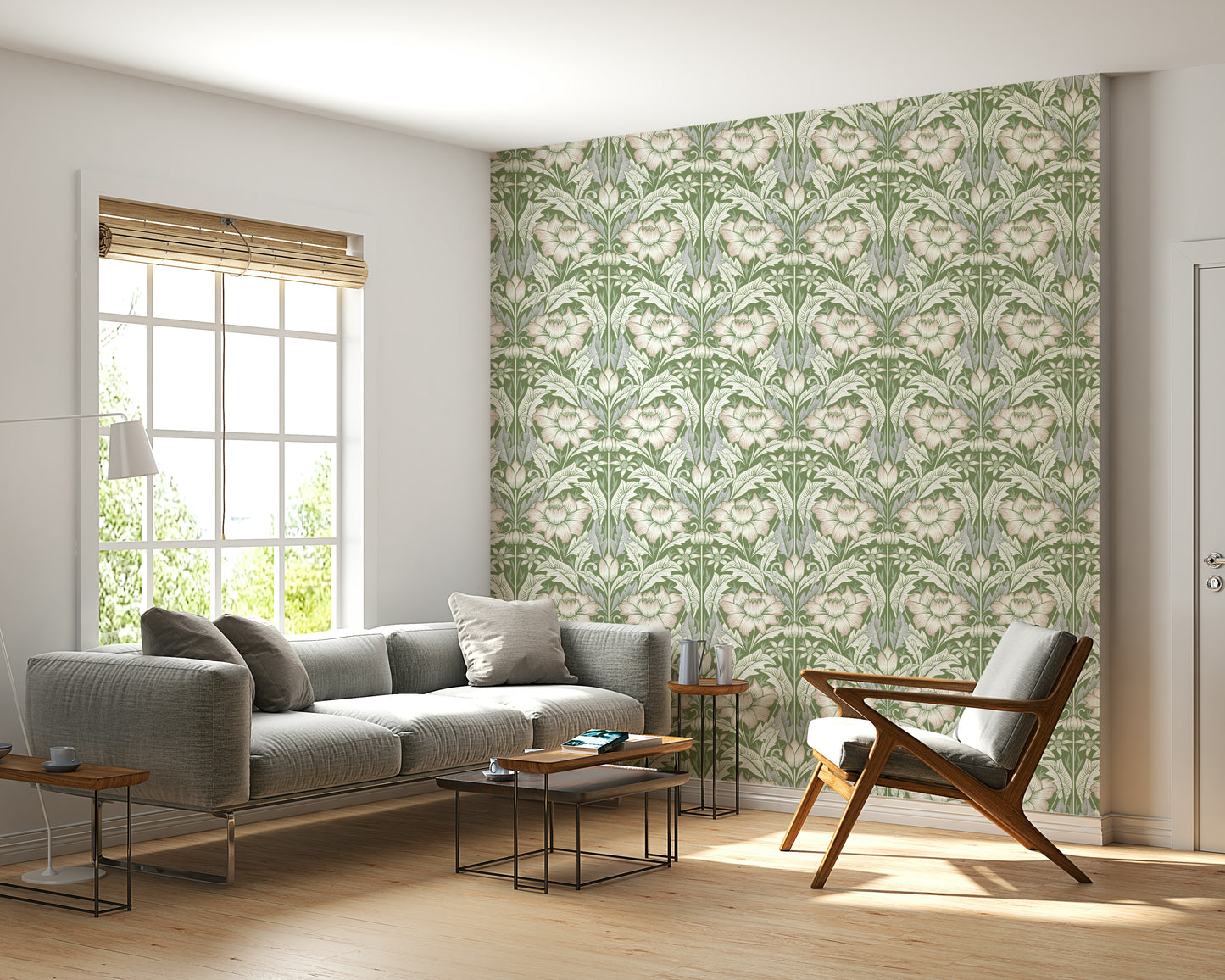 Timeless Garden – Sage Green Wallpaper⁠