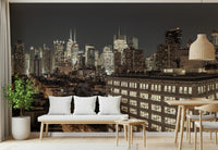 Architectural Midnight Metropolis wallpaper dramatic city design moody.