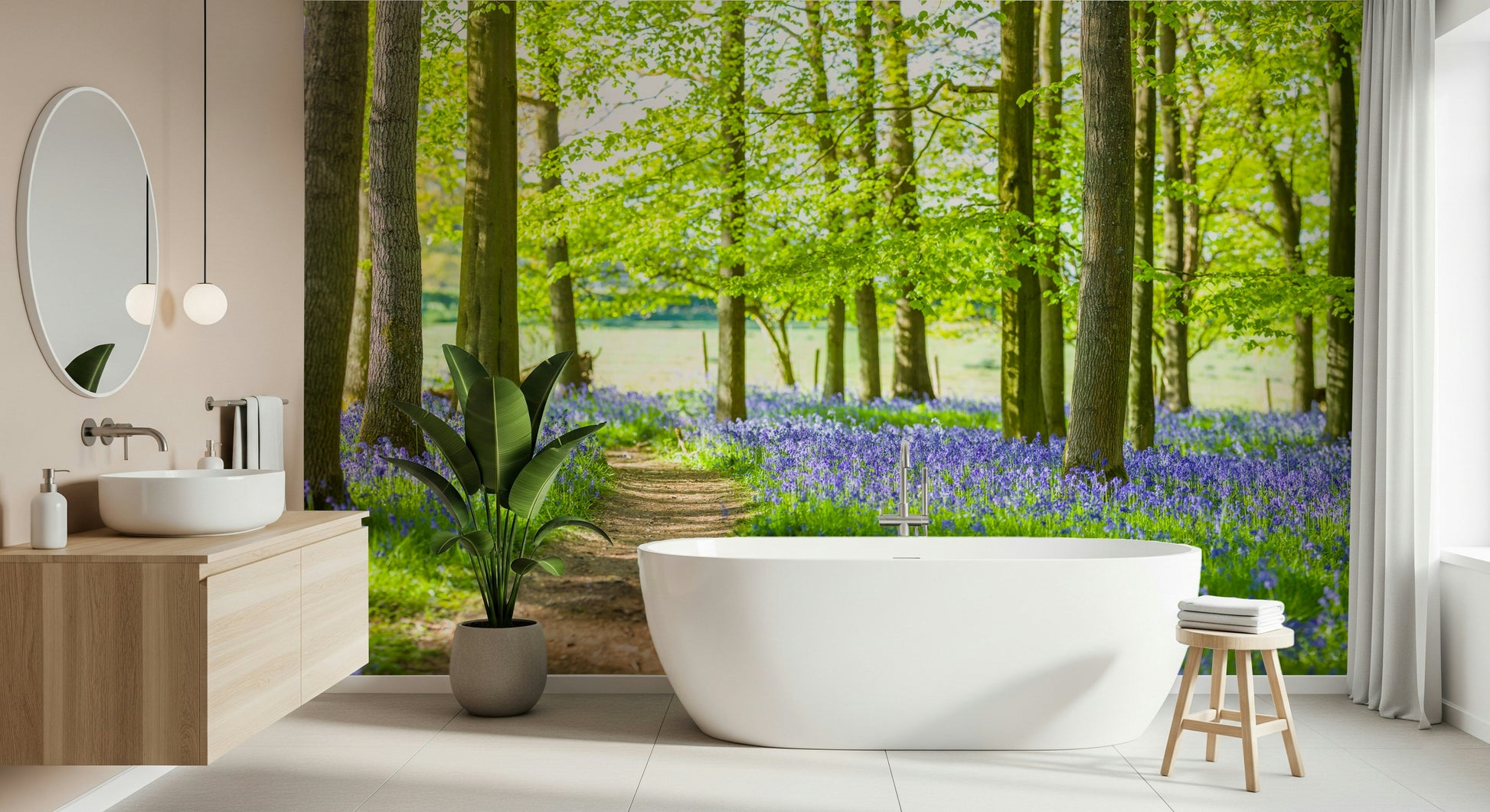 Bluebell Wonderland wallpaper for walls enchanting woodland trail