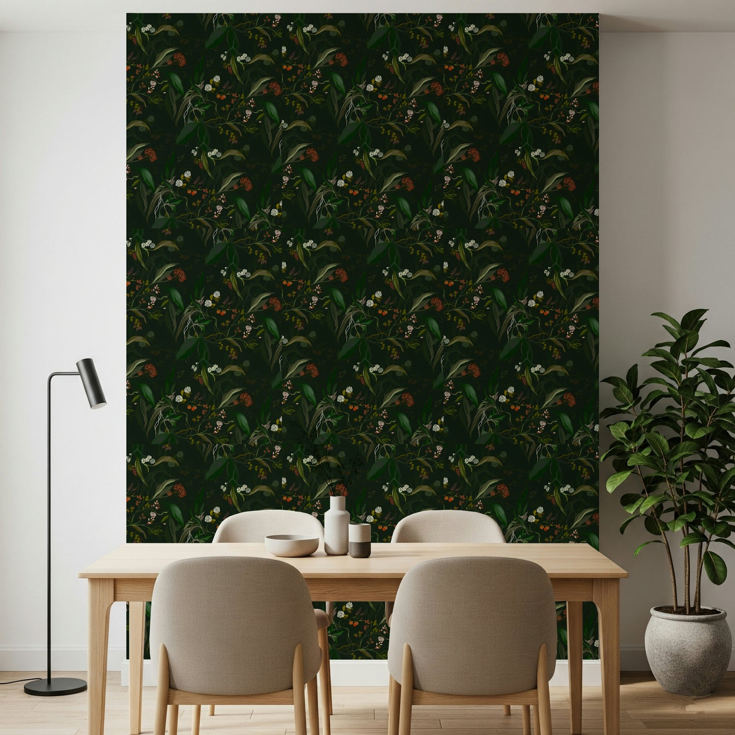 Botanical artwork inspired by nighttime shadows and cool evening light.