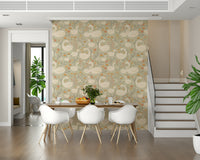 Dreamy swan lake wallpaper evoking calm, fairytale-like serenity.