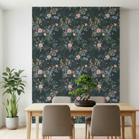 Ethereal flower mural with glowing, soft-edged botanical shapes.