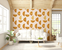 Minimalist gold brushstroke pattern adding subtle metallic elegance.