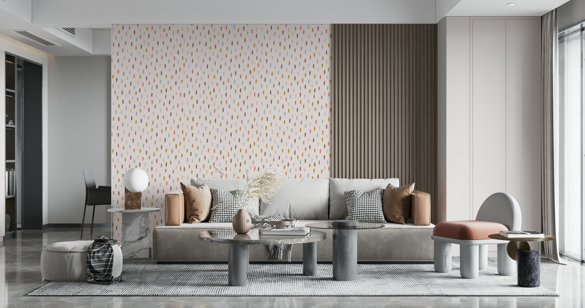 Calming soft stroke design wallpaper for modern, peaceful interiors.