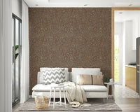 Decorative autumn wallpaper featuring scattered leaf-petal motifs arranged in circular bursts.
