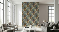 Ornate bohemian paisley wallpaper mural with richly layered decorative patterns.