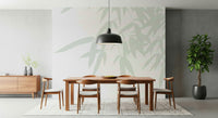 Minimalist bamboo leaf silhouettes creating a calming botanical wallpaper design.