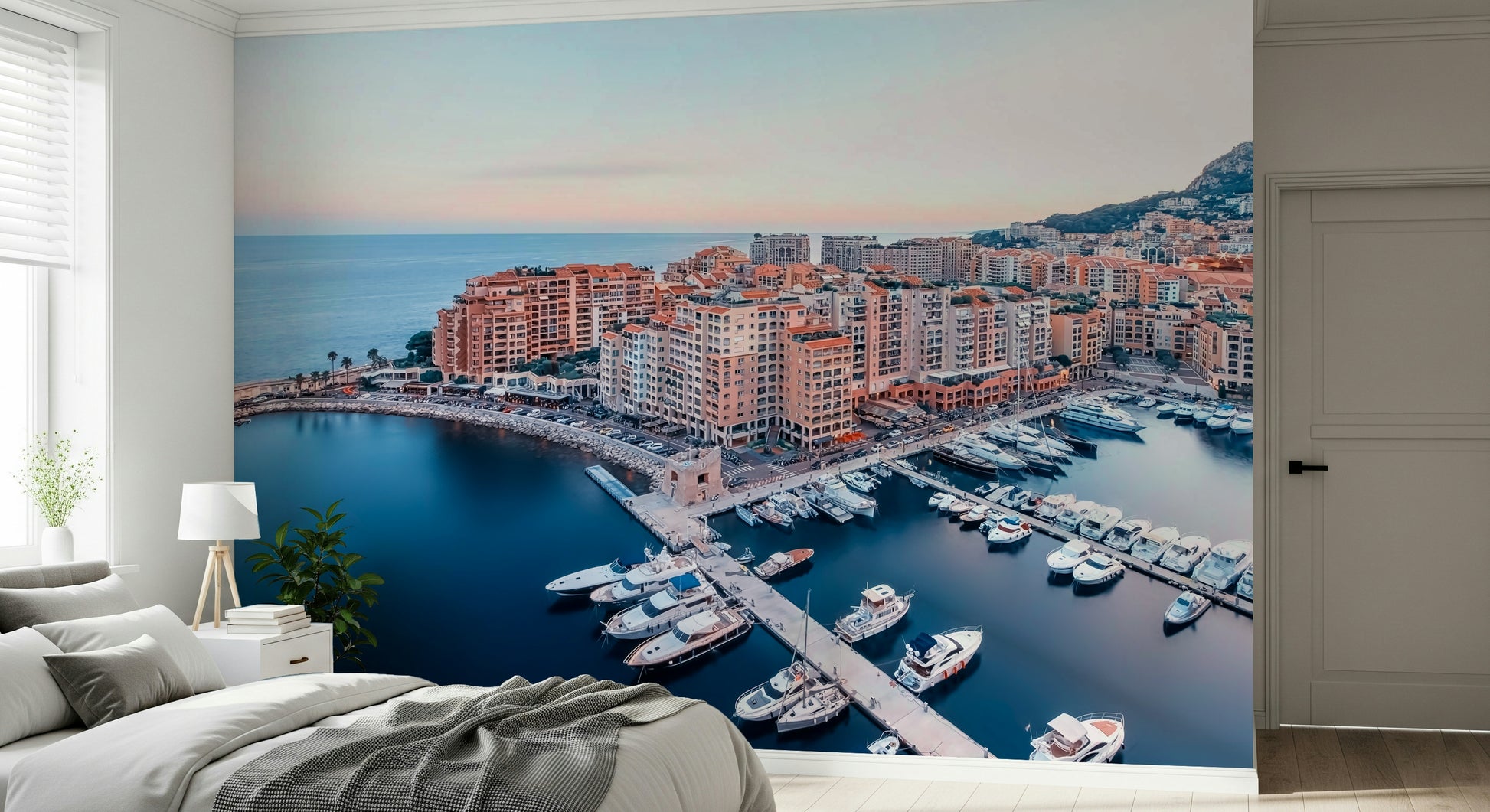 European harbor Marina View wall mural opulent city scene.