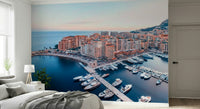 European harbor Marina View wall mural opulent city scene.