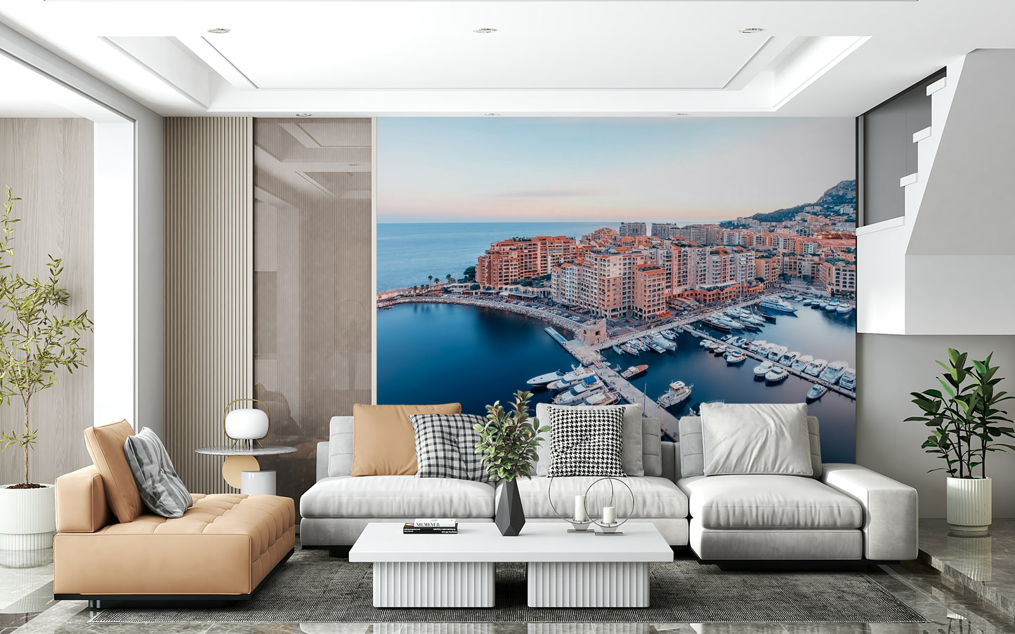 Riviera architecture Monaco Marina wallpaper stunning coastal view.