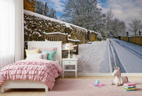 Winter Retreat Mural Cold landscape showing a heavy layer of fresh snowfall.