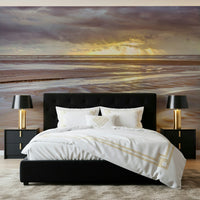 Powerful stormy sky Blackpool beach Sunset photograph mural vast shore