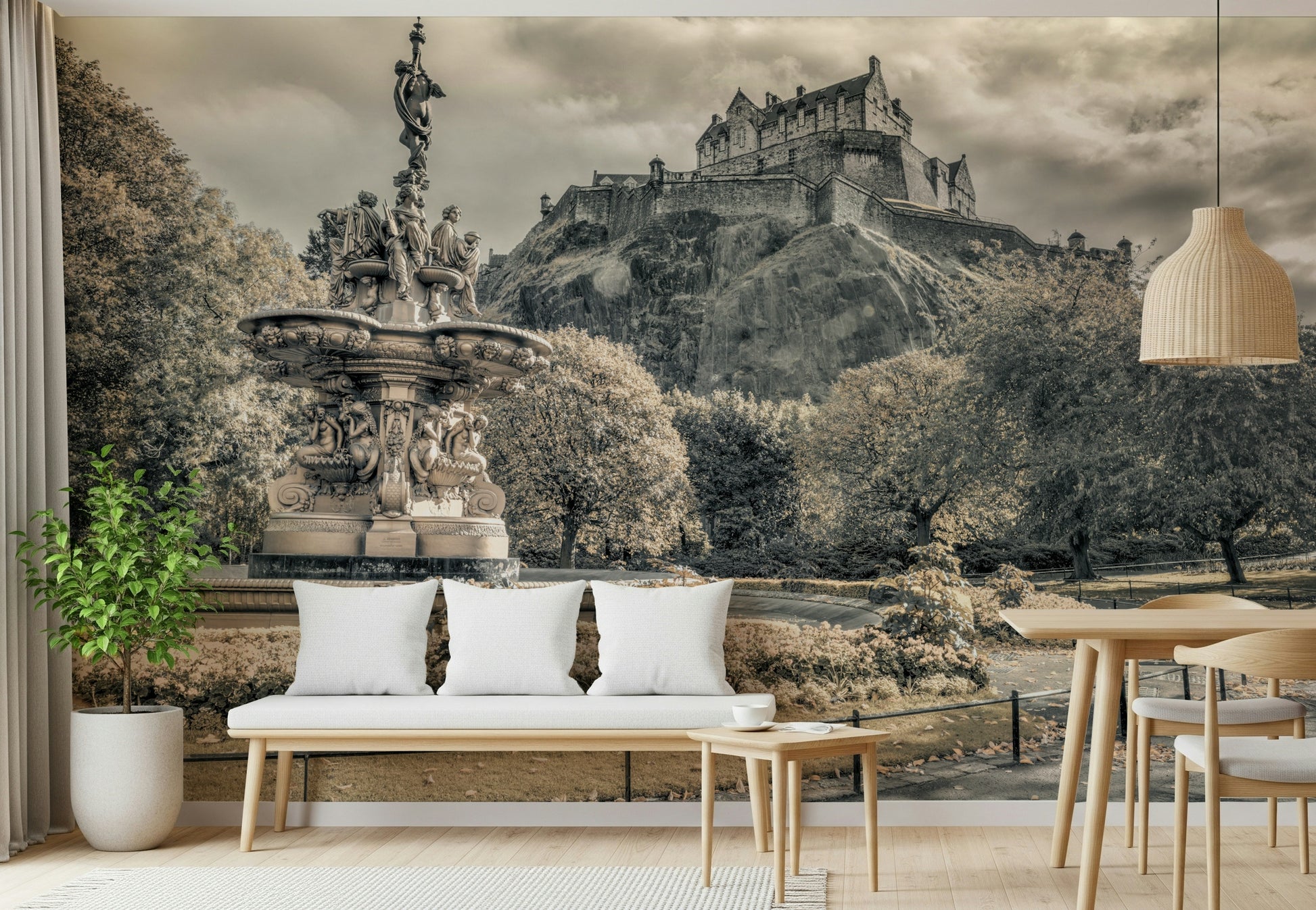 Grand Edinburgh Castle photographic wall mural art piece