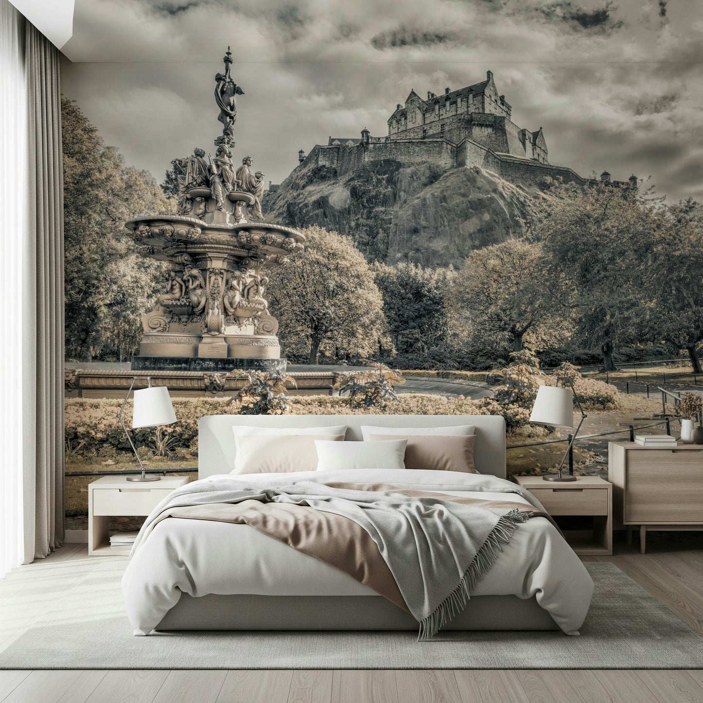 Iconic Castle Vista detailed architecture wallpaper print