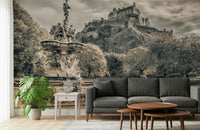 Scottish Castle Vista skyline wallpaper for travel theme room