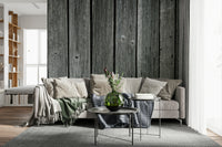Farmhouse style Weathered Wood Panel wallpaper, natural knots, cool mural.
